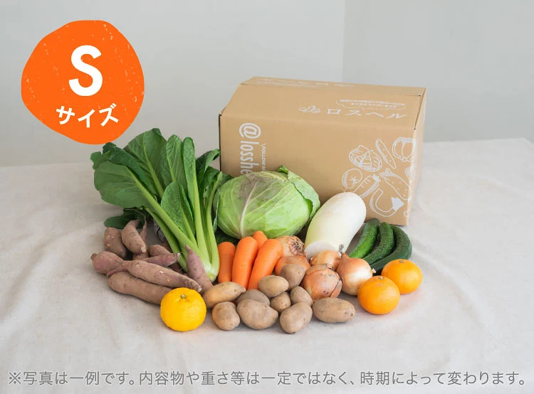 12月のお届け野菜の例(Sサイズ)