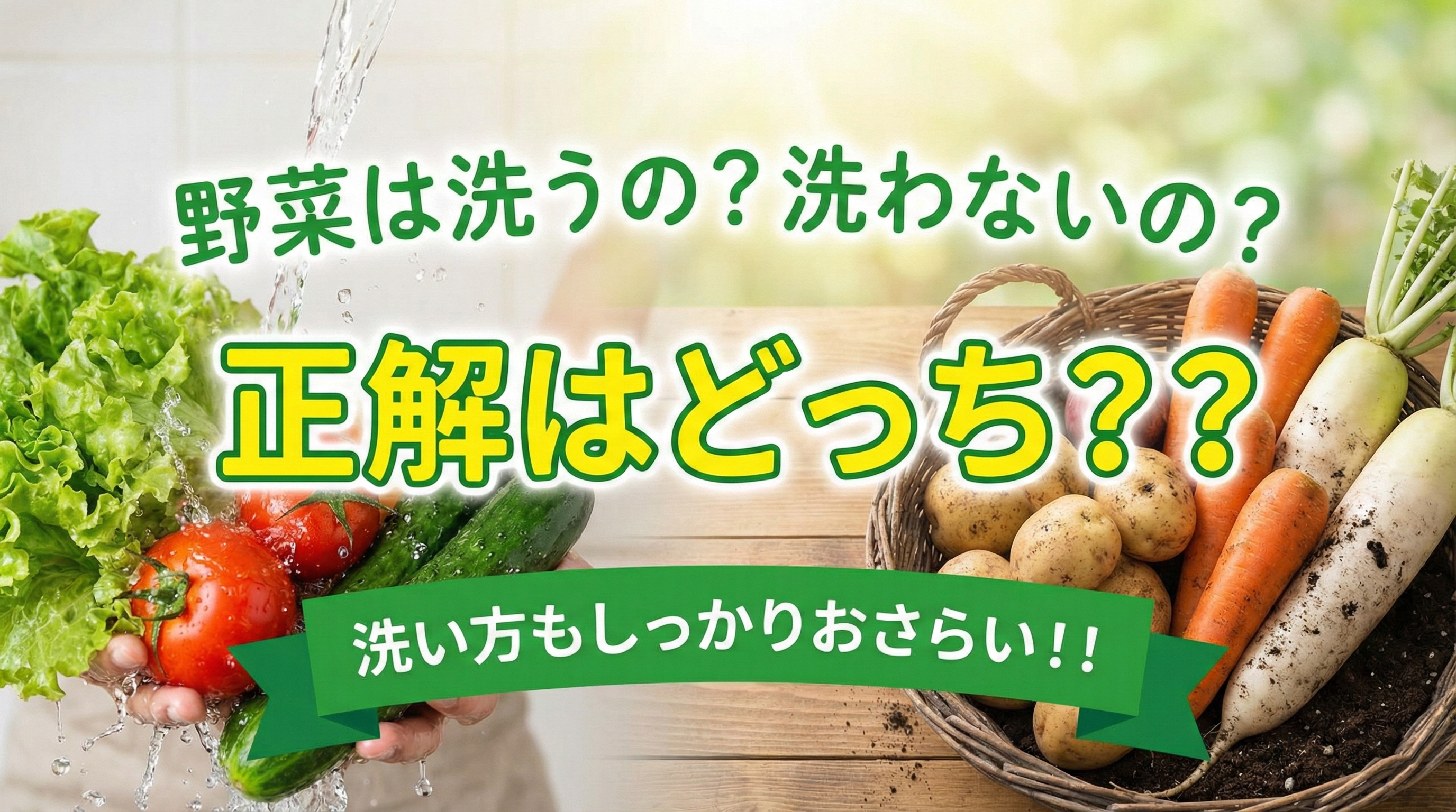 野菜は洗うの？洗わないの？正解はどっち？？ 洗い方もしっかりおさらい！！