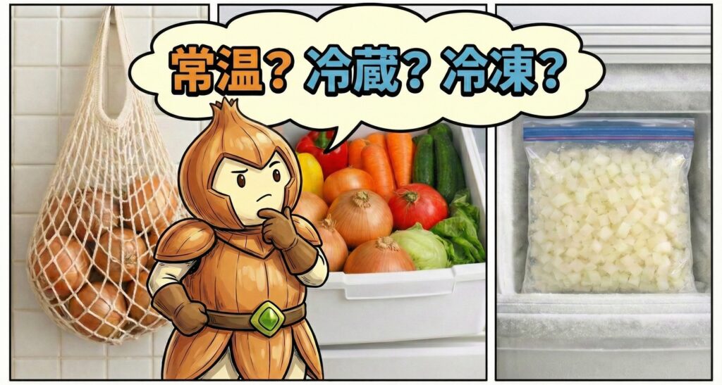 玉ねぎの保存は常温？冷蔵？冷凍？で悩む玉ねぎマン