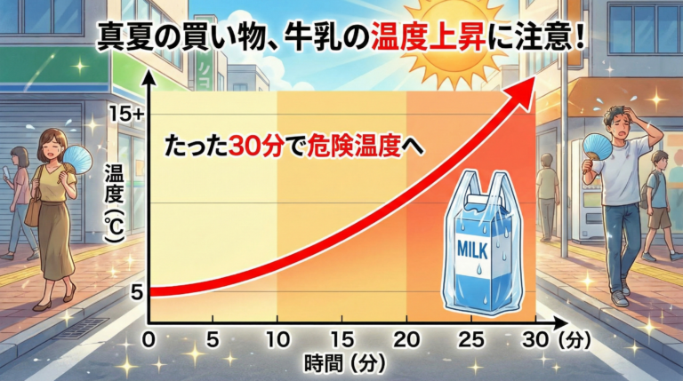 牛乳の温度上昇グラフ