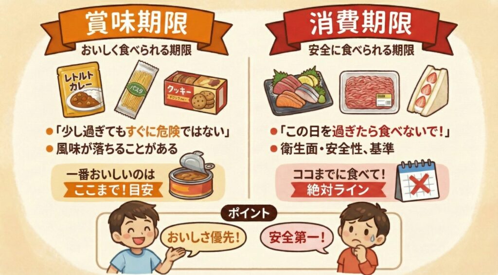 賞味期限と消費期限の違い