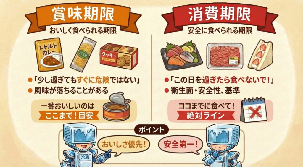 賞味期限と消費期限の違いを冷凍マンが解説