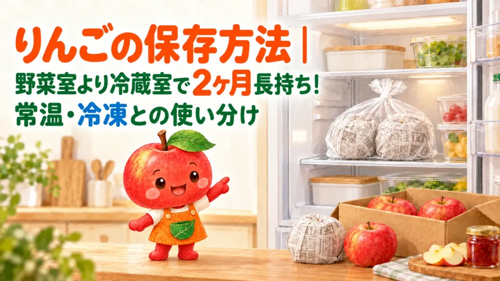 りんごの保存方法｜野菜室より冷蔵室で2ヶ月長持ち！常温・冷凍との使い分け